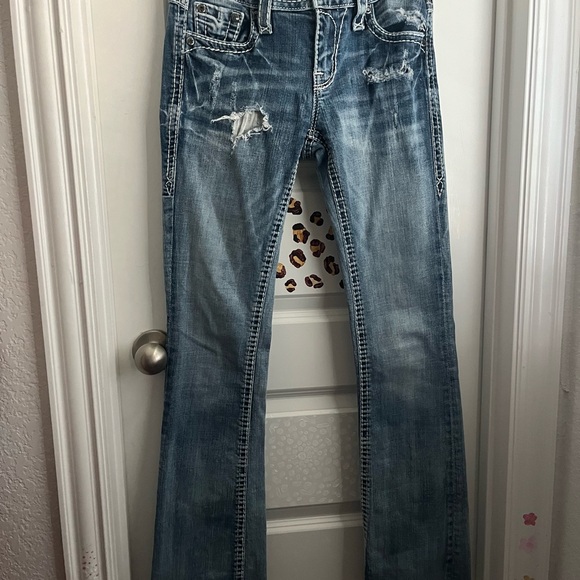 Rock Revival Blue Distressed Jeans - Picture 2 of 5